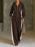 Sera Wide-Leg Zip-Up Colour-Block Tracksuit