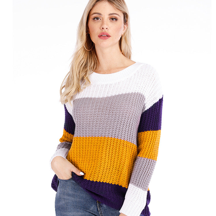 Hearth Knit Relaxed Striped Pullover