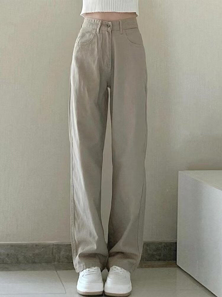 Indigo Solid Straight Jeans