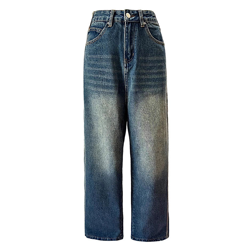 Indigo Striped Vintage Straight Jeans