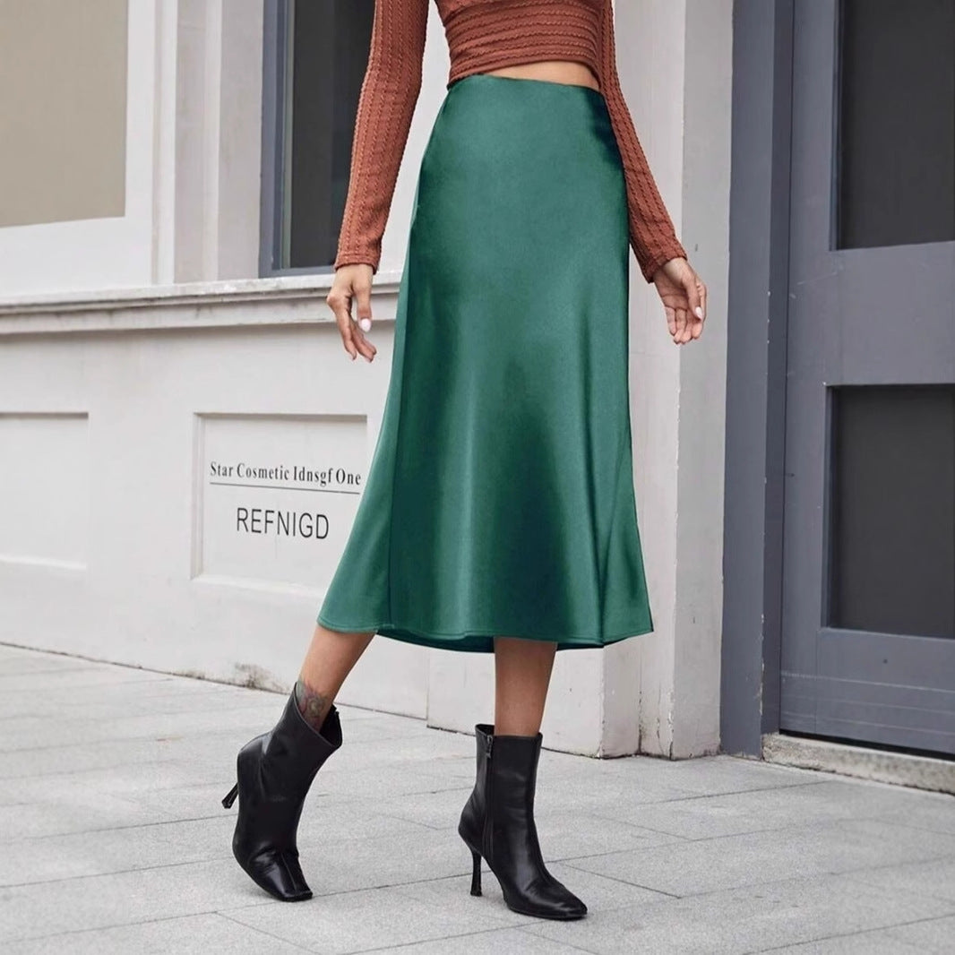 Sway Arden Satin High-Waist Midi Skirt