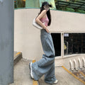Indigo Relaxed Washed Retro Wide-Leg Jeans