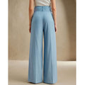Indigo Wide-Leg High-Waist Jeans