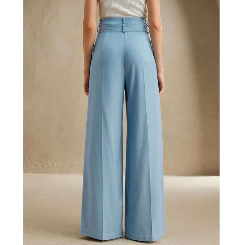 Indigo Wide-Leg High-Waist Jeans