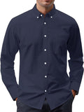 Metro Men's Long-Sleeve Button Solid Shirt