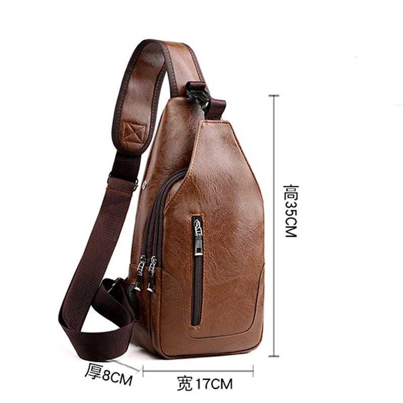 Carry Men's Leather Vintage Messenger Bag