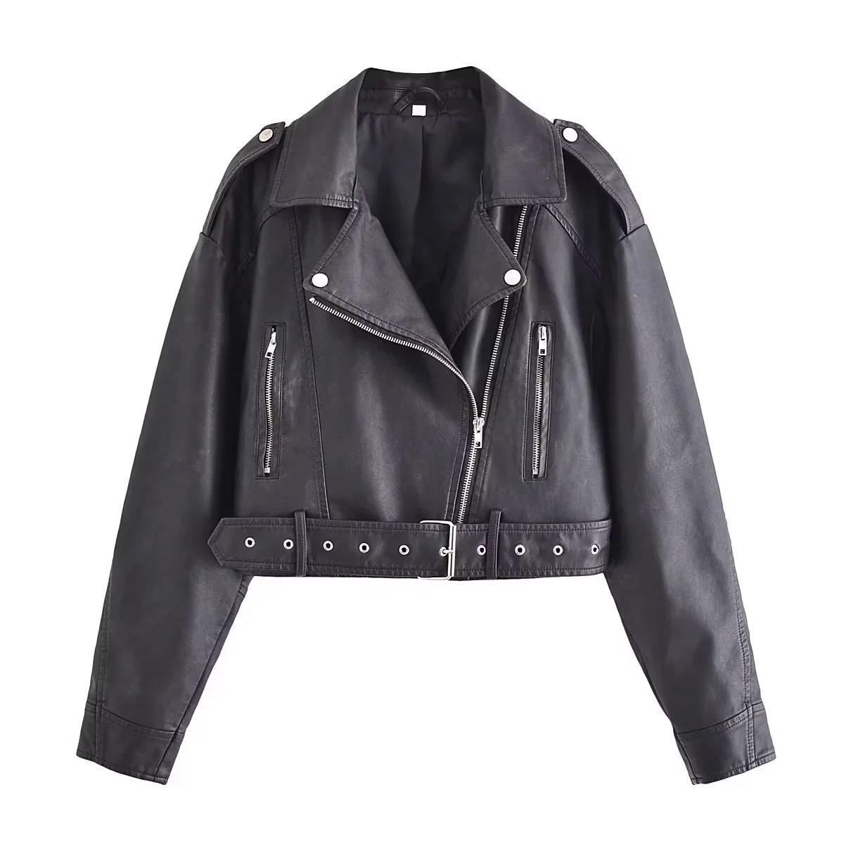 Halo Leather Washed Biker Jacket