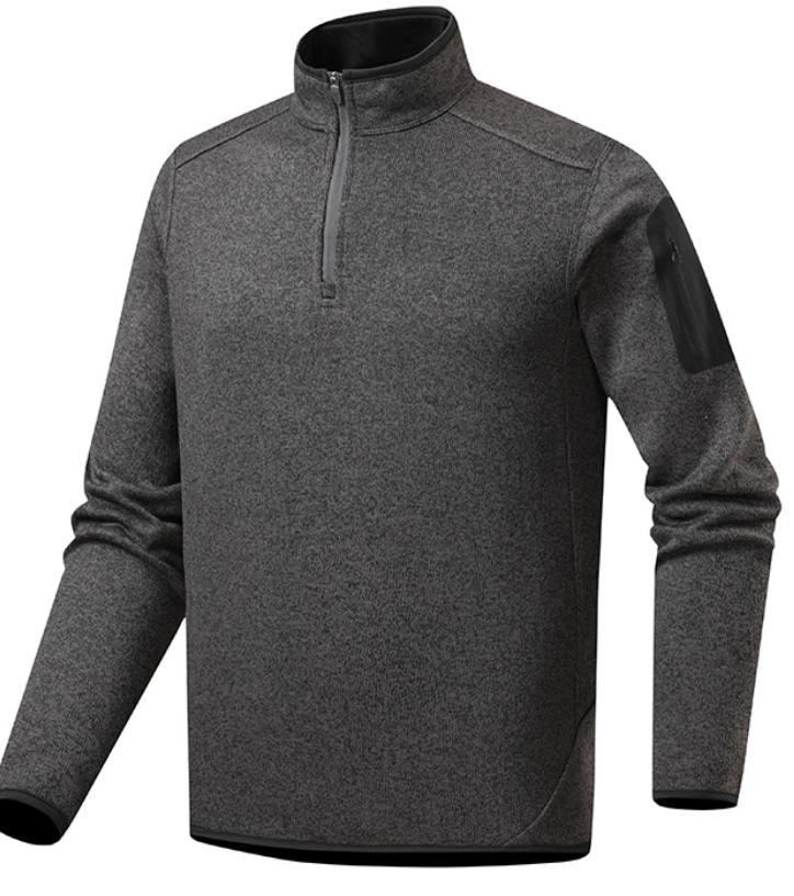Atlas Men's Fleece-Lined Knit Stand-Collar Pullover