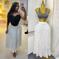 Sway Pleated Polka-Dot Skirt