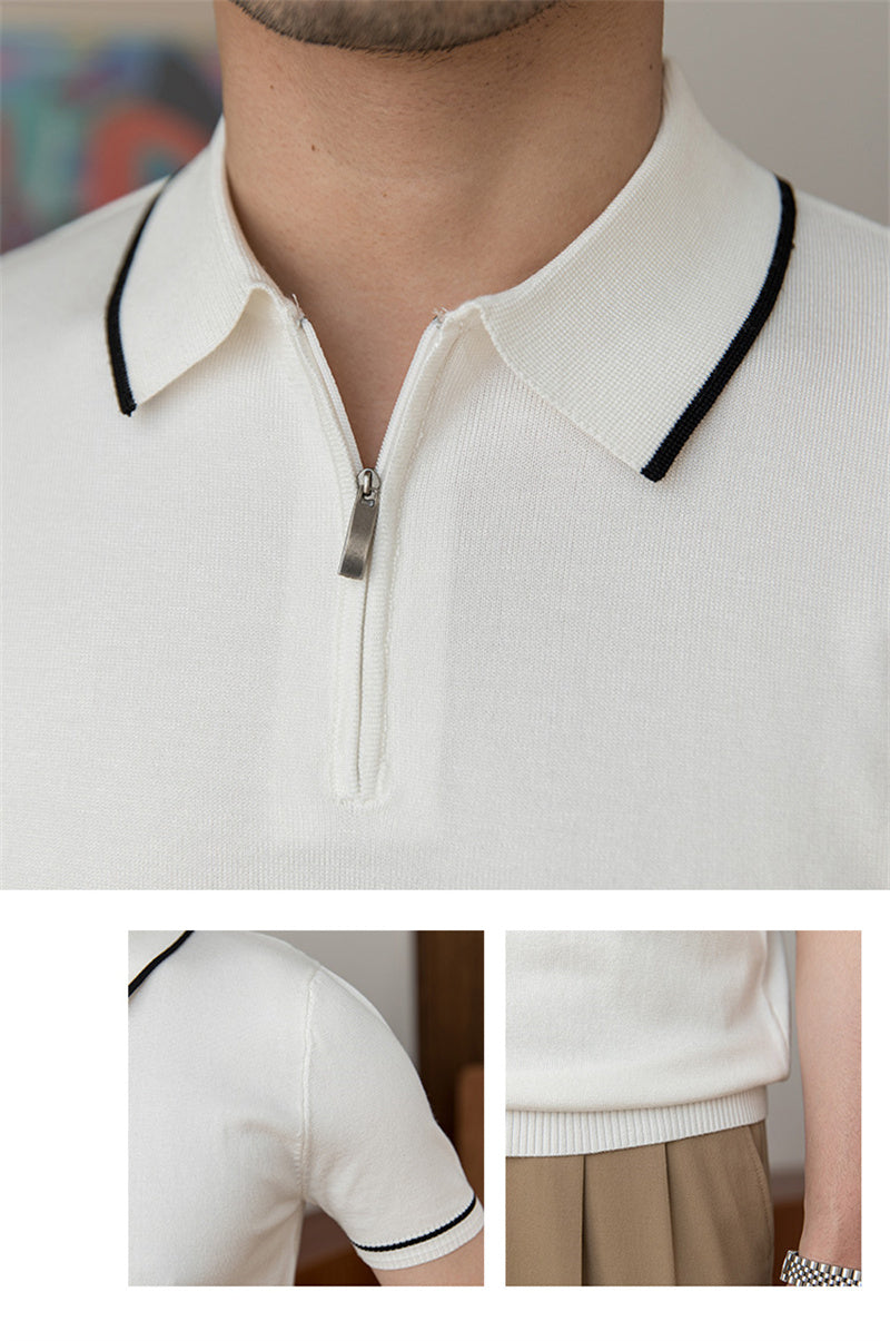 Metro Men's Knit Slim Retro Polo Shirt