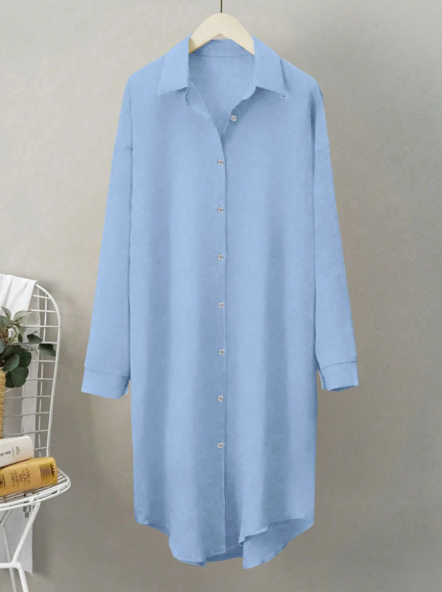 Aurelia Pleated Long Button Shirt