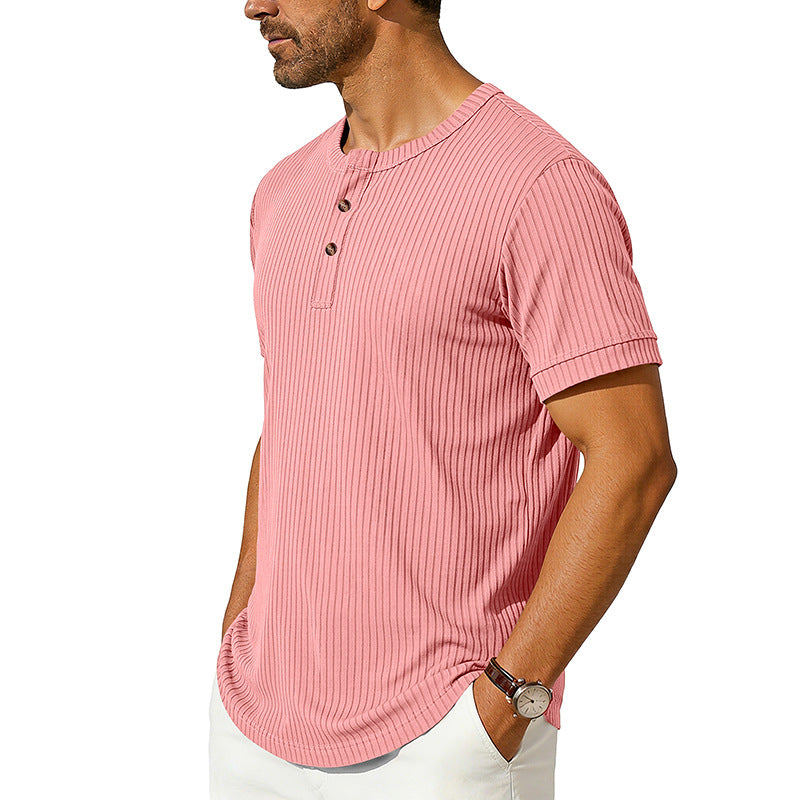 Metro Men's Ribbed Henley Shirt