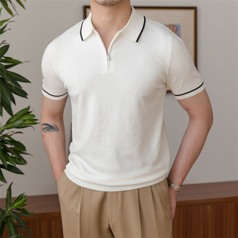 Metro Men's Knit Slim Retro Polo Shirt