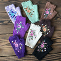 Ember Knit Floral Embroidered Gloves
