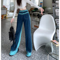 Indigo Wide-Leg Contrast Jeans