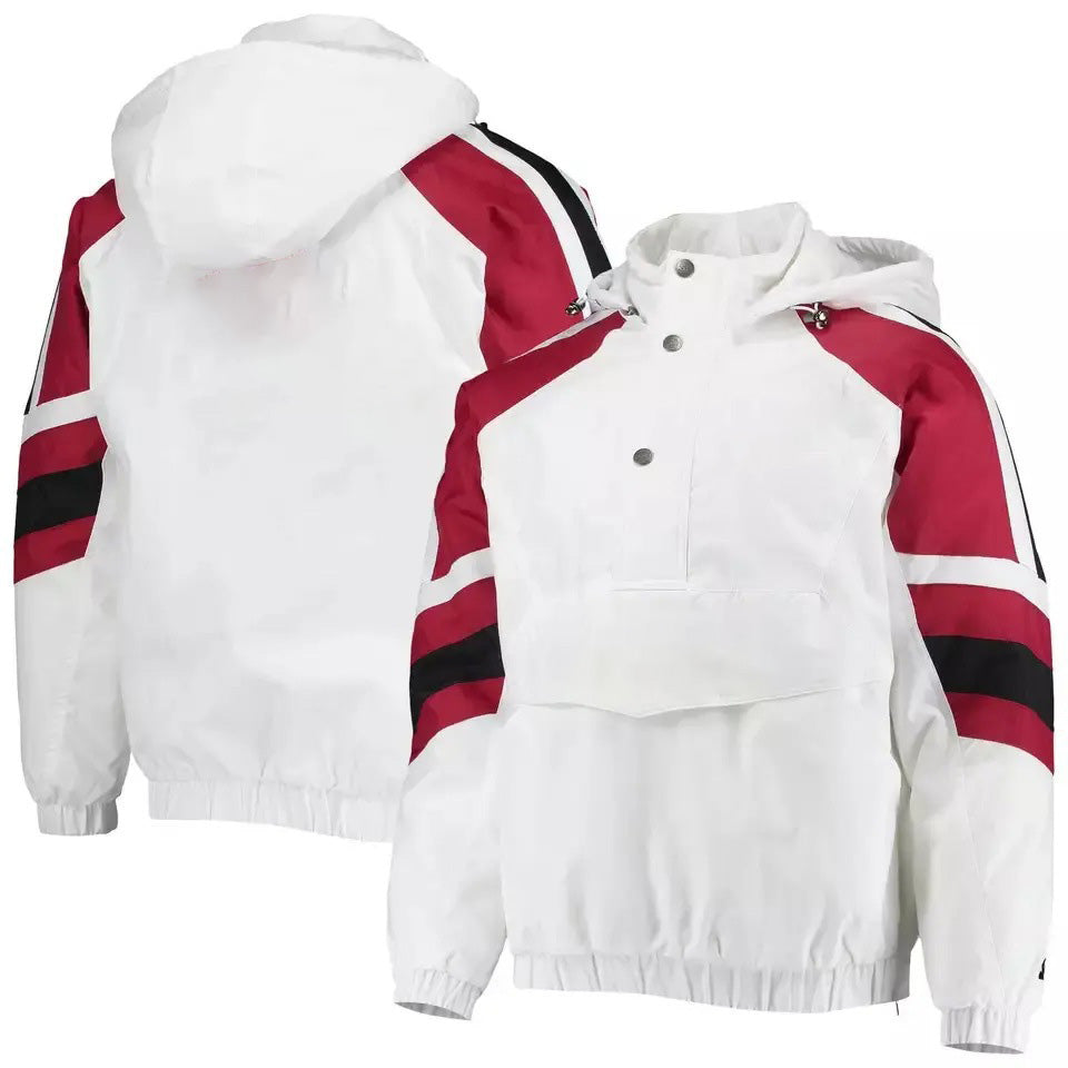 District Men's Hooded Half-Zip Colour-Block Windbreaker