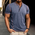 Metro Men's Short-Sleeve Round Henley Shirt