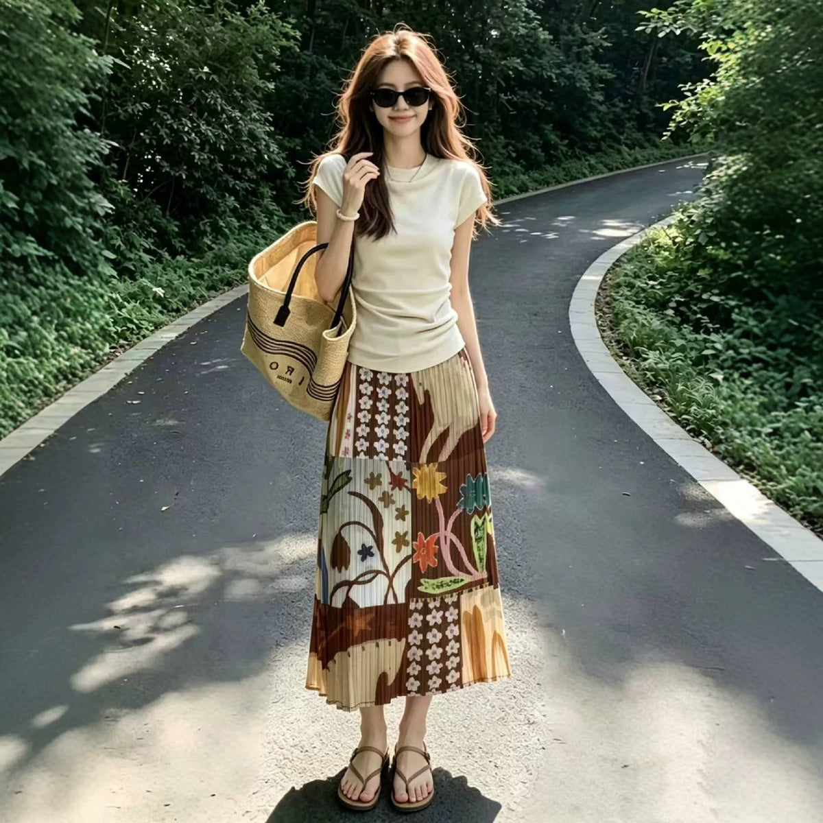 Sway Graffiti Pleated Skirt