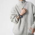 Atlas Men's Zip-Up Stand-Collar Solid Sweater