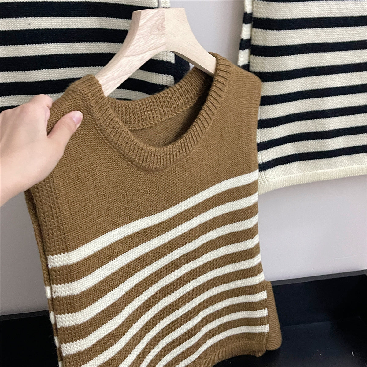 Hearth Knit Striped Vest