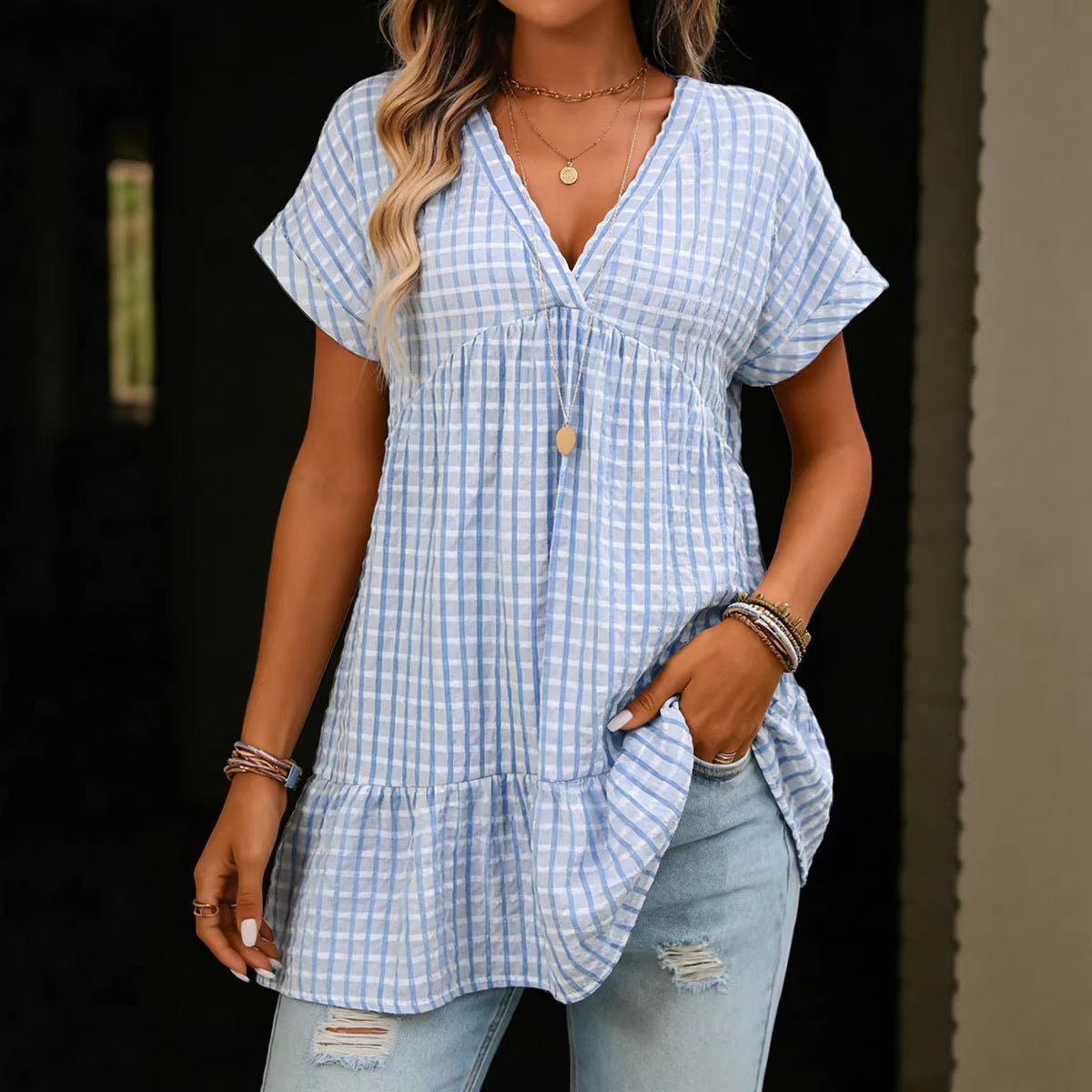 Nova Relaxed Plaid Shirt Dress