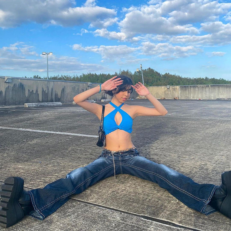 Indigo Slim Straight Jeans