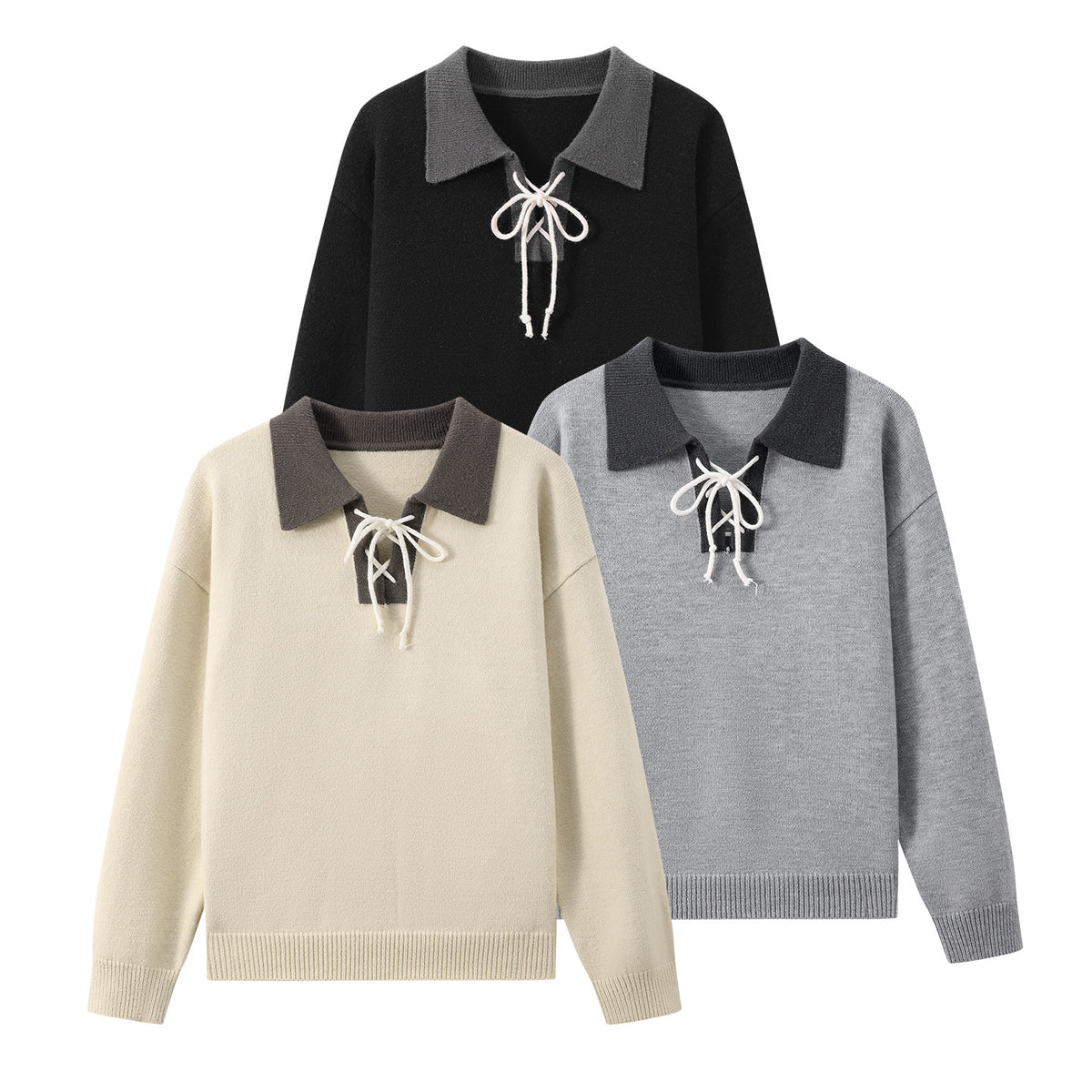 Atlas Men's Lapel Colour-Block Sweater