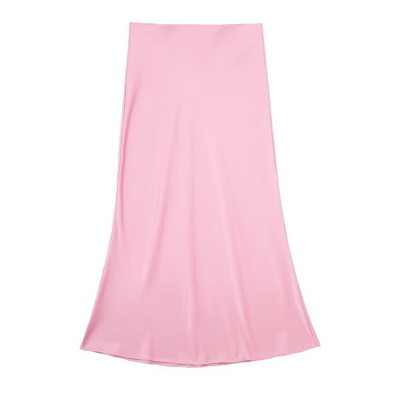 Sway Satin Silky Slim Midi Skirt