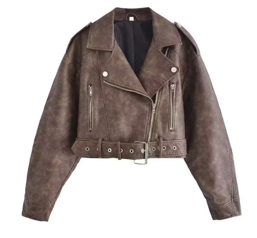 Halo Leather Washed Biker Jacket