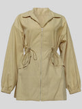 Lumen Mid-Length Drawstring Trench Coat