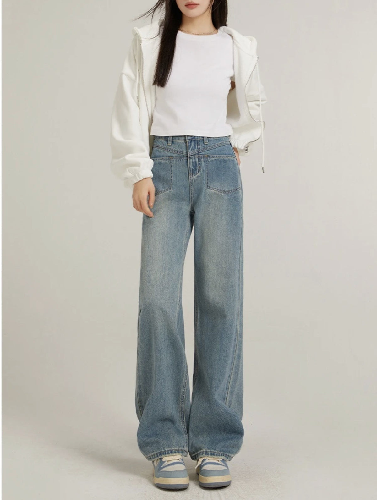 Indigo Elan Wide-Leg Jeans