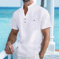 Archive Men's Linen Short-Sleeve Stand-Collar T-Shirt