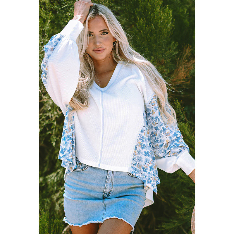 Aurelia Relaxed Long-Sleeve V-Neck Top
