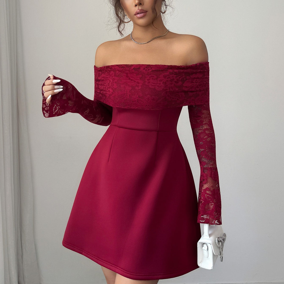 Nova Lace Long-Sleeve Maxi Dress