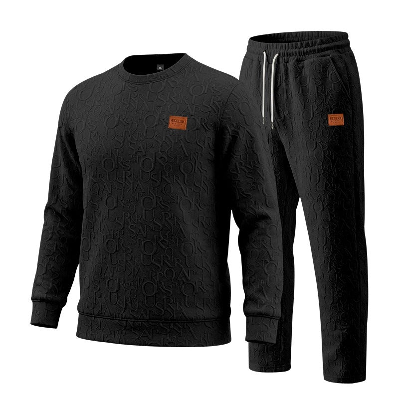 District Men's Crew-Neck Letter-Print Co-ord Set