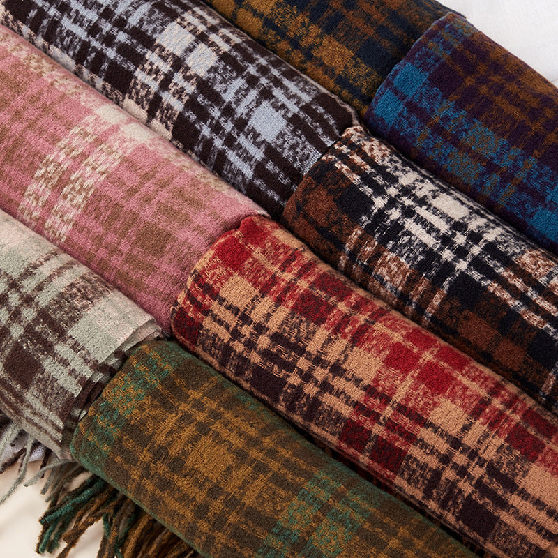 Ember Plaid Thick Scarf