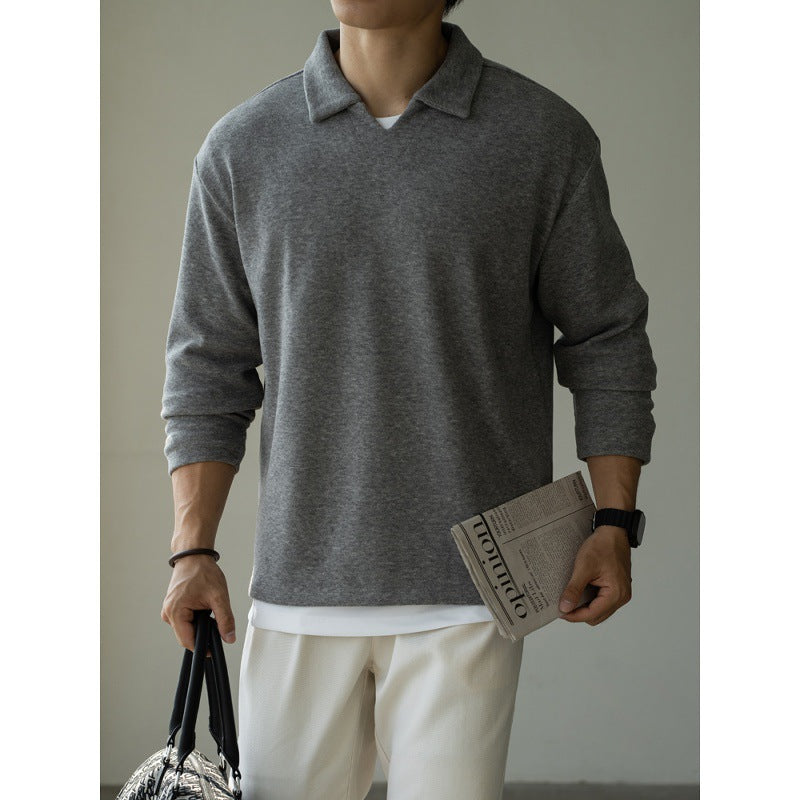 Metro Men's Long-Sleeve V-Neck Polo Shirt
