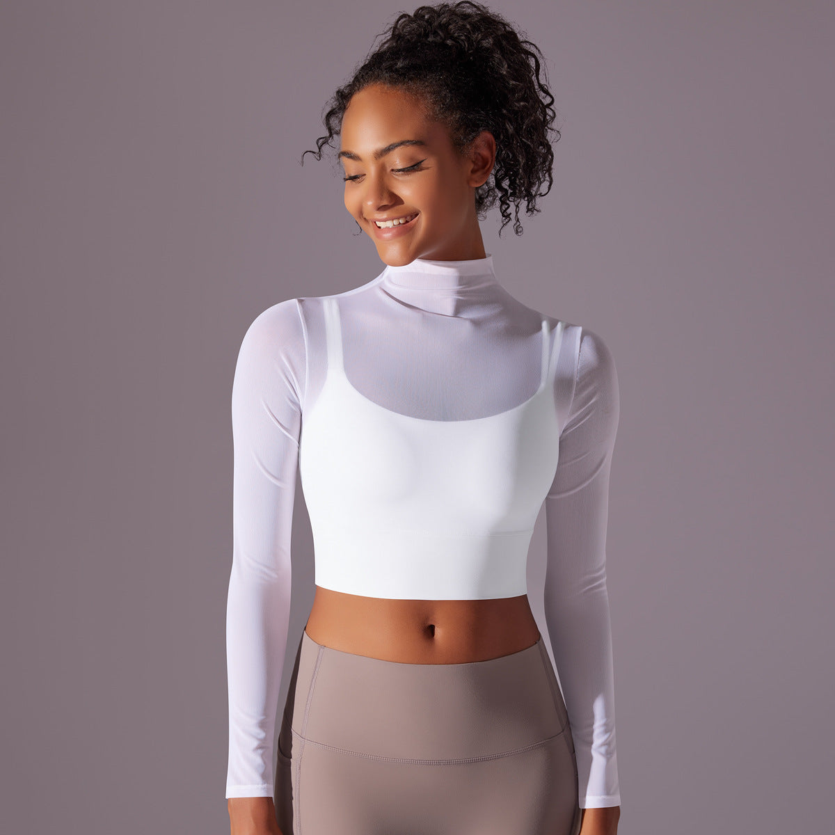 Pulse Mesh Quick-Dry Long-Sleeve Top
