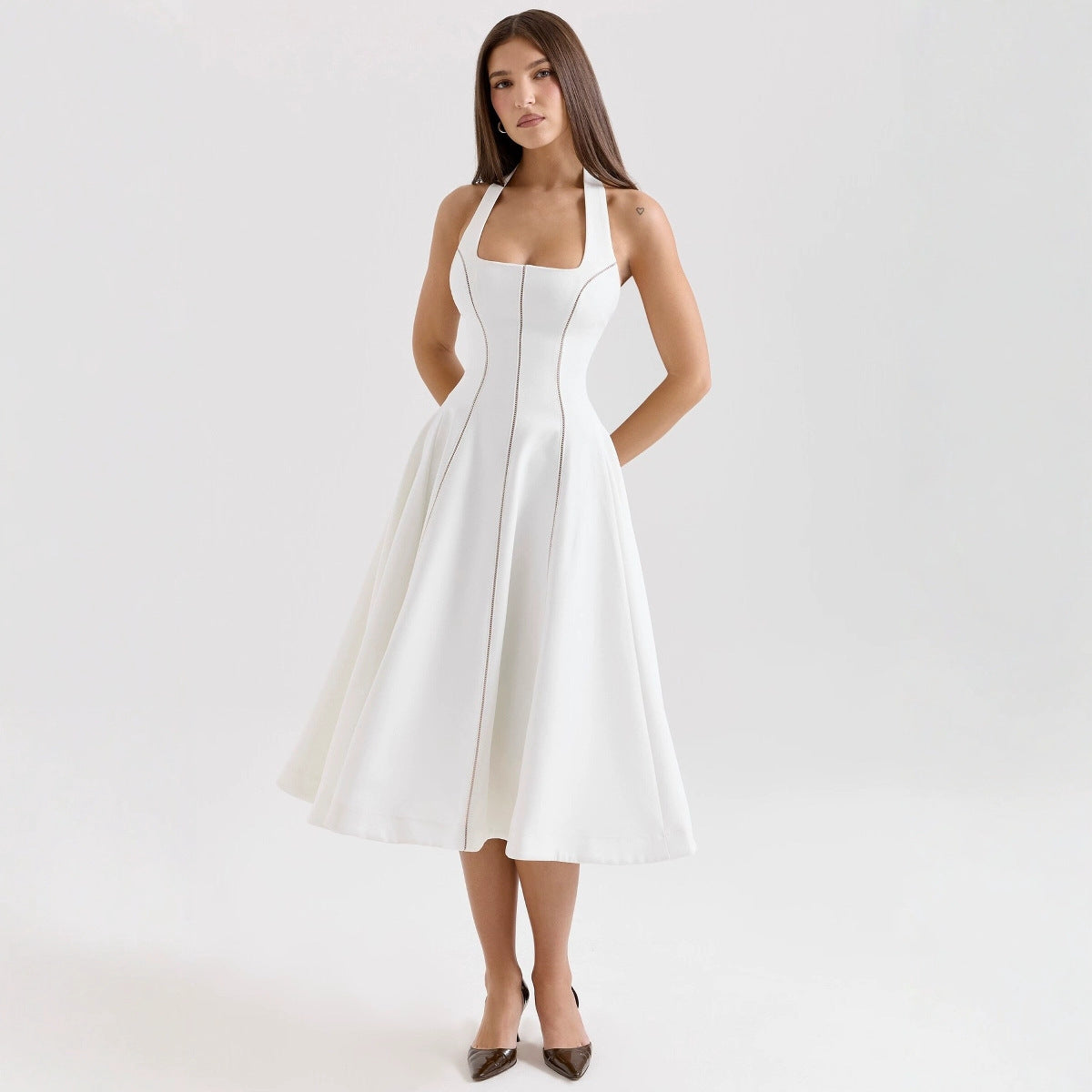 Nova Halter Open-Back Midi Dress