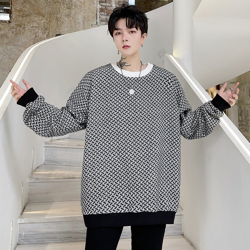 District Men's Crew-Neck Colour-Block Sweatshirt
