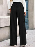 Flow Straight Solid Wide-Leg Trousers