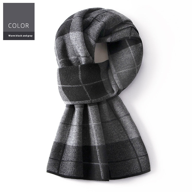 Ember Men's Wool Plaid Scarf