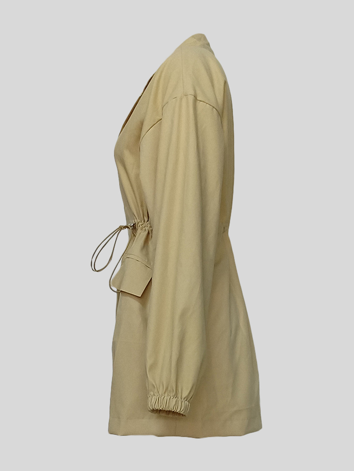 Lumen Mid-Length Drawstring Trench Coat