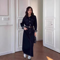 Nova Denim Long-Sleeve Retro Maxi Dress