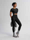 SculptForm Ribbed Seamless High-Waist Two-Piece Set
