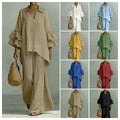 Sera Wide-Leg V-Neck Ruffled Tracksuit