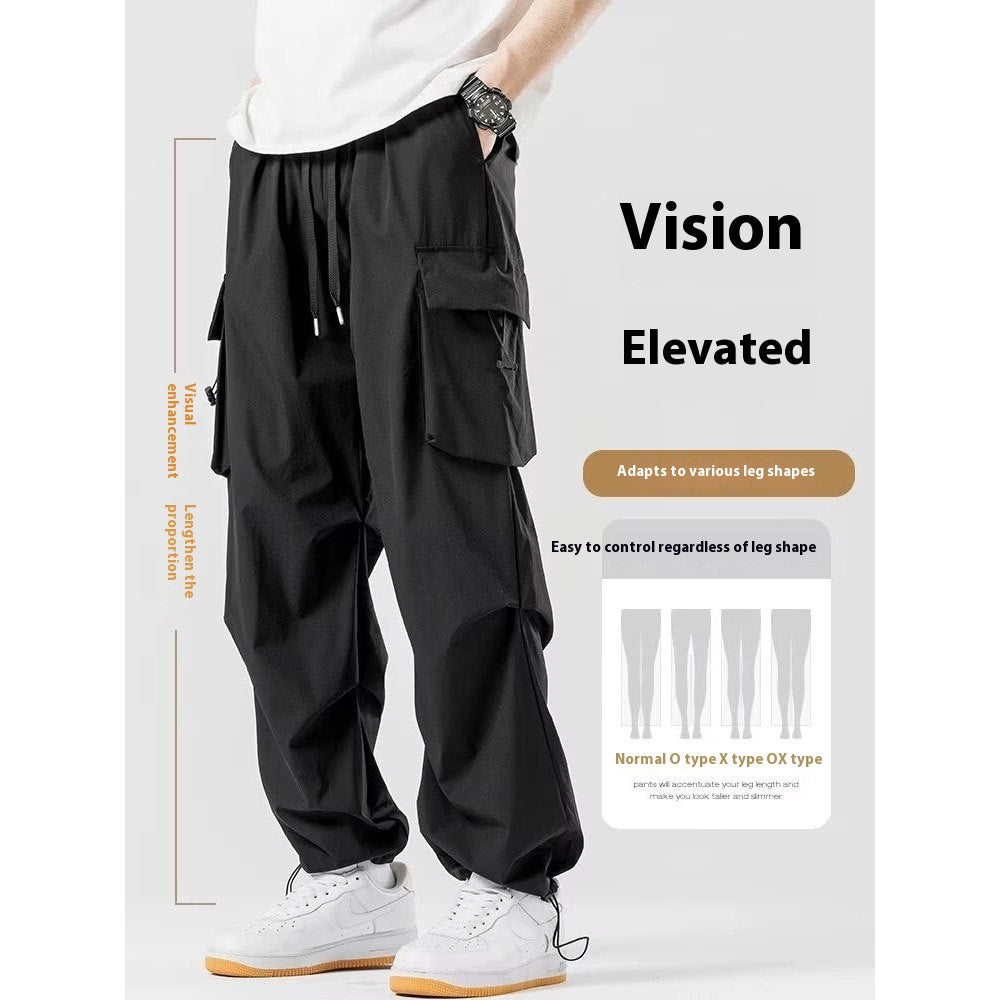 Rover Men's Relaxed Wide-Leg Straight Cargo Pants