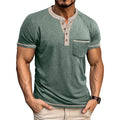 Metro Men's Short-Sleeve Button Vintage Henley Shirt