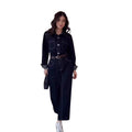 Nova Denim Long-Sleeve Retro Maxi Dress