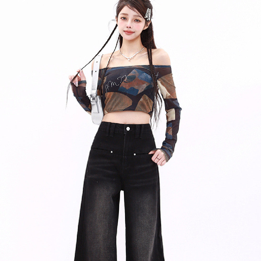 Indigo Washed Retro Straight Jeans